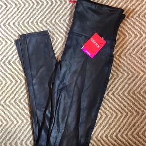 NWT faux leather leggings by SPANX